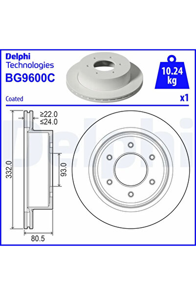DELPHİ Дискови спирачки Ford Ranger Ford Usa Ranger Cab & Chassis/Ranger Crew...