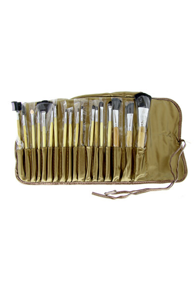 global fashion Set of 18 make-up brushes, Global Fashion, gold color