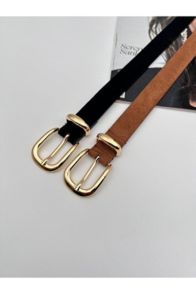 Mynoa مجموعة من قطعتين/حزام نسائي من الجلد السويدي، حزام للبنطلون، حزام للستر...