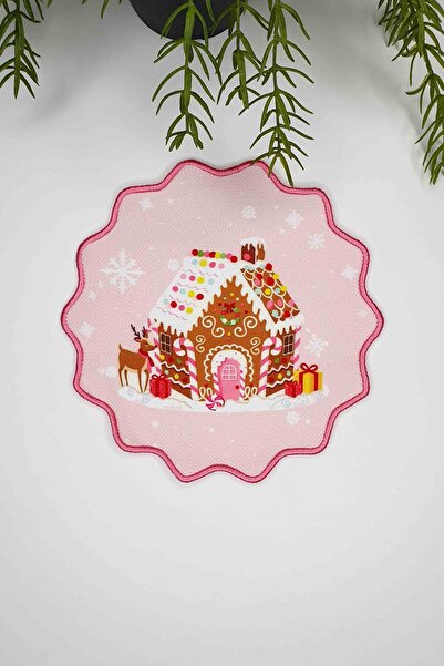 decofav Gingerbread House Dream Embroidery Edge Cocktail Napkin 1 Piece