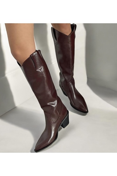 runa shoes KOVBOY ÇİZME WESTERN PARLAK ÇİZME