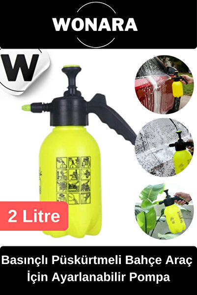 Wonara Ergonomik Ayarlanabilir Basınçlı Püskürtmeli 2 Litre Profesyonel Bahçe Araç Temizleme Pompası