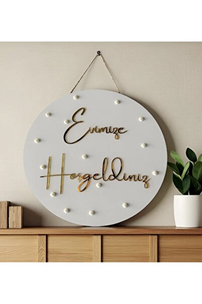 Elif Design Χρυσό Μοντέλο Στολίδι Πόρτας από Μεταξωτό ξύλο με Πέρλες