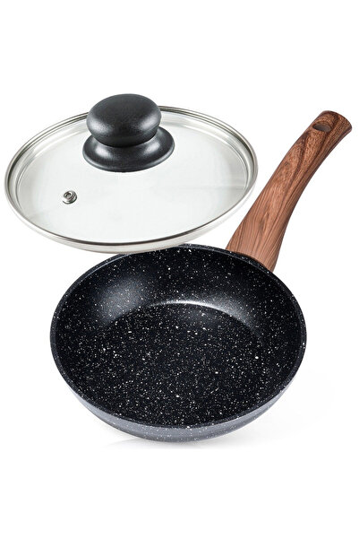 Other Patelnia granitowa ze szklaną pokrywką BLACK&WOOD 16 cm