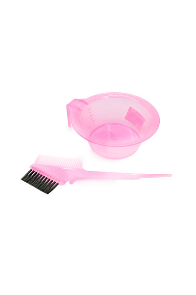 global fashion Σετ μπολ και βούρτσας για βαφή μαλλιών, χρώμα ροζ