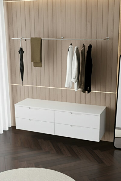 Grandmix Metal Duvara Monte Elbise Askısı Antre Askılığı 145x25 cm