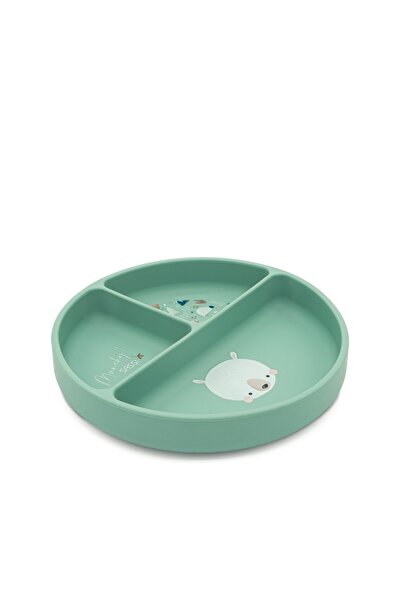 SASSI Farfurie din silicon cu 3 compartimente pentru diversificare - Ursuleț de pluș, JUNIOR, 6 luni+