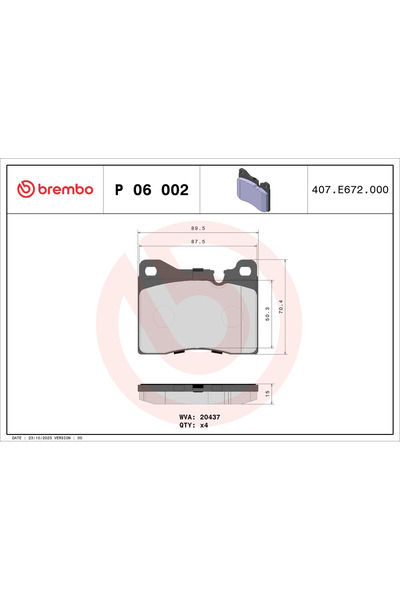 Brembo Set Placute Frana Frana Disc Alfa Romeo 6/75 Bmw 5/6/7