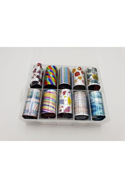 global fashion Nail transfer foil set of 10 pieces - Holographic
