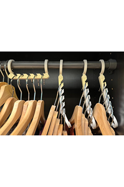 Print Zone Askılık 3'li Set Gardırop Düzenleyici Dolap İçi Yer Tasarrufu Sağlayan Akıllı Kıyafet Askılığı