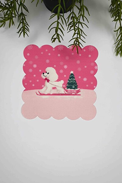 decofav Ski Pup Fun Cute Dog Design Laser Cut Cocktail Napkin 1 Piece