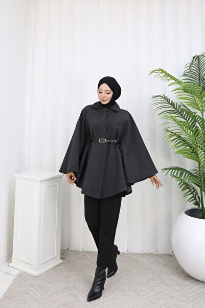 RAZENCİ Imported Cashmere Long Poncho