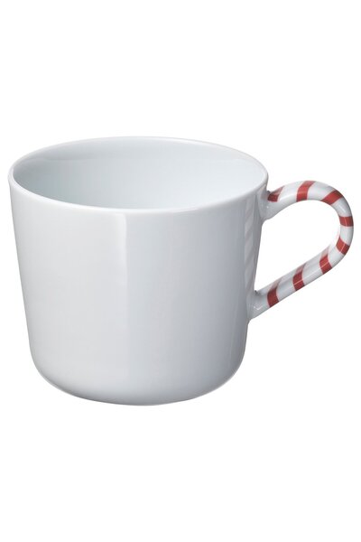 IKEA VINTERFINT Cup, white/red, 36 cl