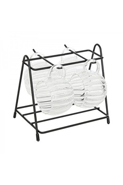 Secret de Gourmet Set of 4 borosilicate glass cups with steel stand, Mini Pumpkin, 180 ml