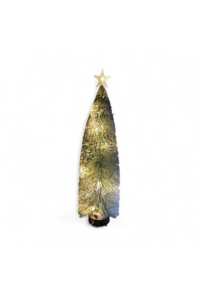 Otto Decorative Christmas tree illuminated with LEDs and gold star – modern design warm light – Cine