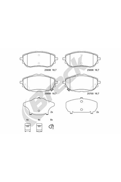 BRECK Комплект спирачни накладки за дискови спирачки Toyota Auris/Corolla Sedan