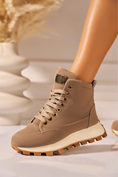 Joana Women's Lined Khaki Leather Boots