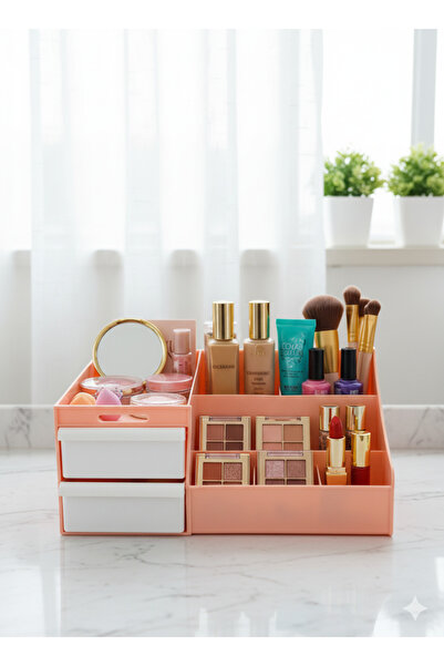 Buclee Makeup Organizing Box |   Desktop Organizer with Drawers |   Cosmetic Lipstick Brush Jewelry Storage Box