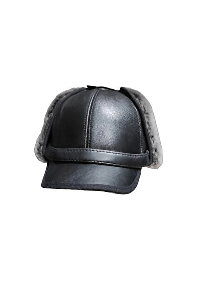 KARNAS ŞAPKA قبعة شتوية من الجلد الطبيعي طراز سوبرلي بايلوت