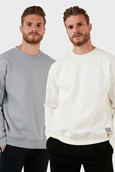 Buratti Ανδρικό φούτερ Regular Fit Crew Neck με λουράκια, συσκευασία 2 τεμαχίων SWEAT 5905255S2