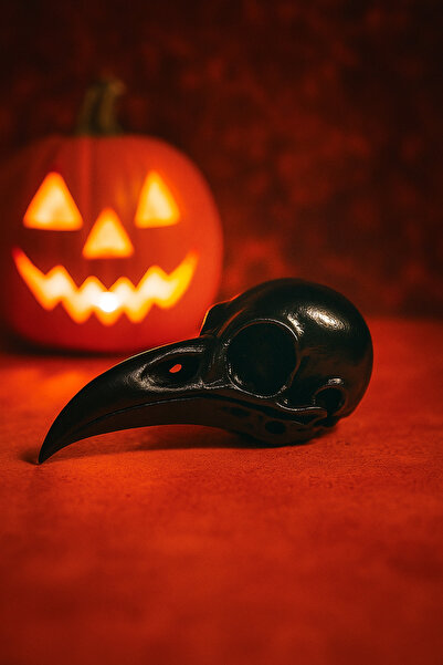 Gothic Crow Skull Figure – Halloween Decorative Object & Trinket | 13 Cm
