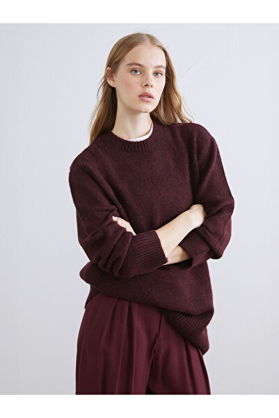 LC Waikiki طاقم الرقبة سترة تريكو المرأة كبيرة الحجم