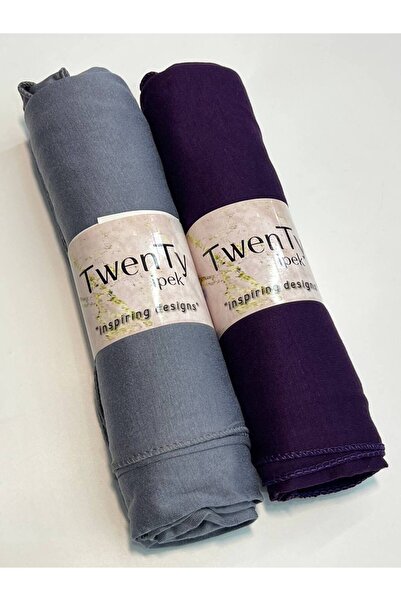 LA SEFA 2-Piece Combed Cotton Plain Shawl