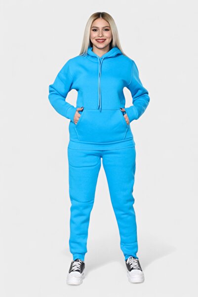 RO KİDS Unisex Tracksuit Set – Hooded Comfortable and Stylish Cotton Hoodie Set 3 Thread