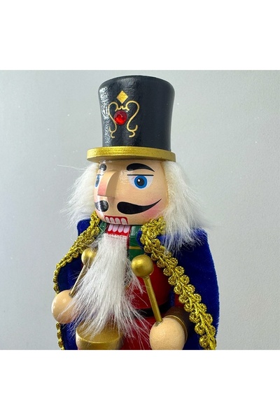 velve Christmas table decoration, Nutcracker in festive uniform, Drummer, 25cm