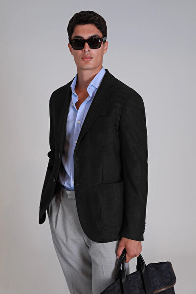 Lufian Jachetă Dor Spor pentru bărbați, slim fit, neagră