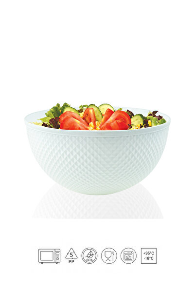 Melkan Home 4 Liter Large Serving and Storage Bowl – Bpa-Free, Multi-Purpose Kitchen Bowl, White Bowl