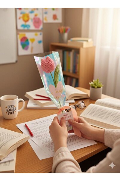 HENERA El Örgüsü Solmayan Lale / Sevgililer Günü / Hediyelik /Doğum Günü/Öğretmenler Günü/Çiçek