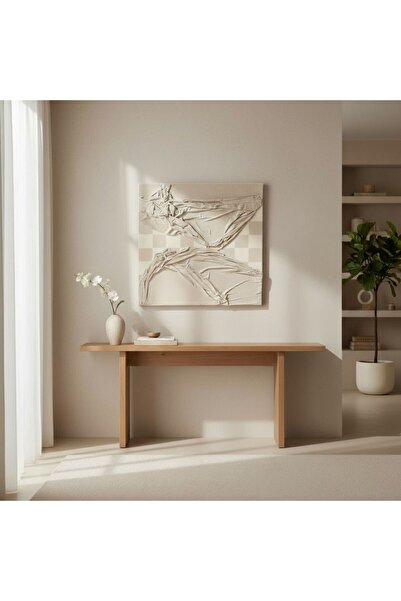 Casco لوحة فنية جدارية بتفاصيل بارزة وألوان هادئة 100×100 سم