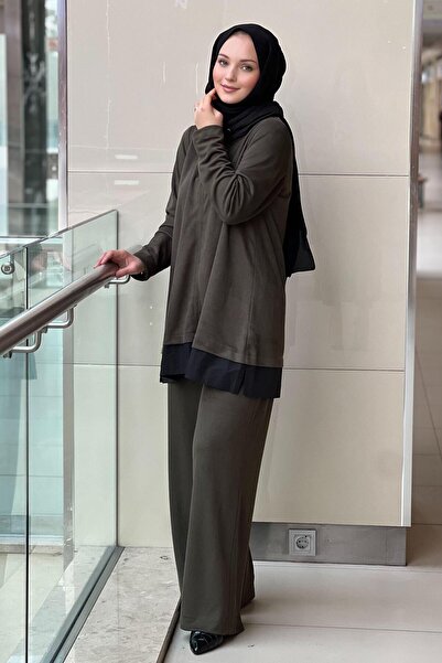 Nuss Mock Neck Tunic Trousers Set with Stoppers