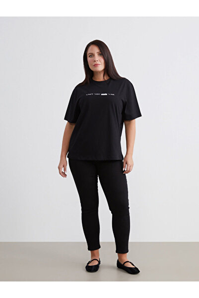 LC Waikiki Plus Size Crew Neck Printed Women's T-Shirt