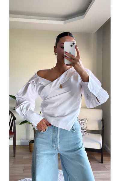 Ozkurt Art Fashion Tek Omuz Drapeli Gömlek