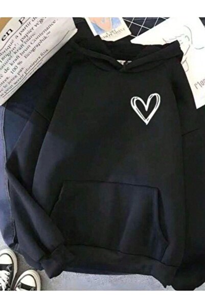 zeag Γυναικείο τοπ με κουκούλα και στάμπα καρδιάς