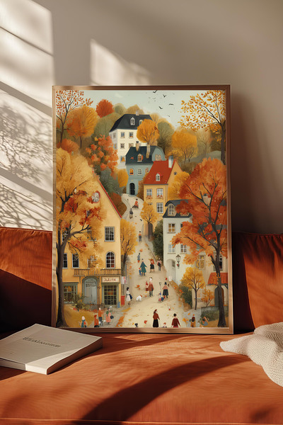 ARTCASTLE Ahşap Çerçeveli tekli Tablo Cozy Fall