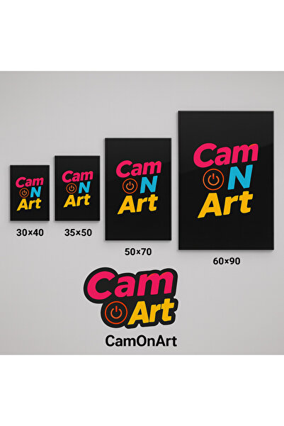 Cam On Art Atatürk Portresi Dikey Cam Tablo İş Ofis Makam Odası Müdür Odası Hediyelik Büyük Tablo