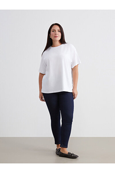 LC Waikiki Vizyon New Season Large Size Crew Neck Oversized Women's T-Shirt