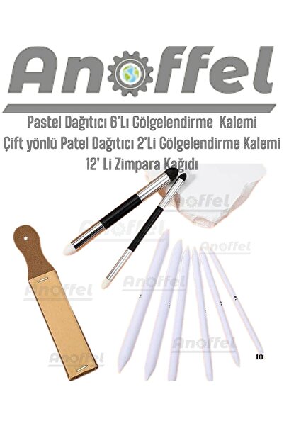 Anoffel Pastel6'Lı Gölgelendirme Kalemi, ÇiftYönlü Pastel 2'lıGölgelendirme K...