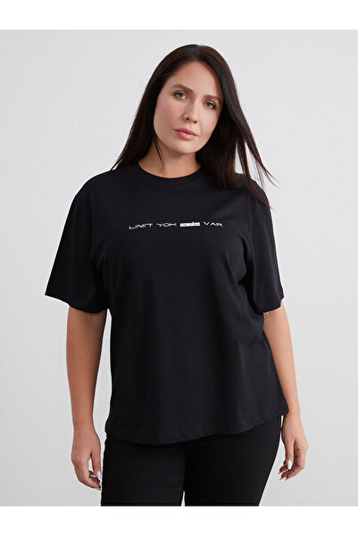 LC Waikiki Plus Size Crew Neck Printed Women's T-Shirt