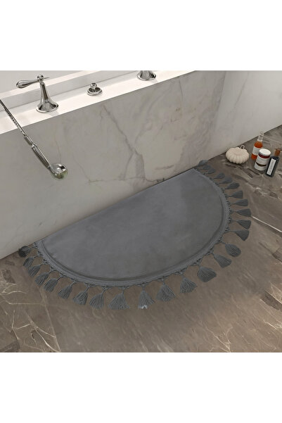 new colourse سجادة حمام ماصة للماء من قطعة واحدة، سجادة حمام نصف قمرية من الأ...