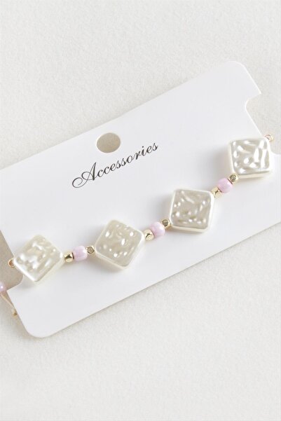 Marsilyan Baklava Bead Pearl Macrame Rope Bracelet Ilkel-Bjt940