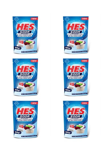 Hes Soda-El Ve Matik Çamaşır Sodası(Optik Etkili) 500GrX6 Adet