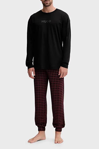 HUGO Kareli Pamuklu Relaxed Fit Uzun Kollu Pijama Takımı Erkek PİJAMA TAKIMI ...