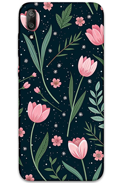 Gramaphone Huawei Y7 Prime 2019 Uyumlu Çiçek Desenli Telefon Kılıfı + Ekran K...