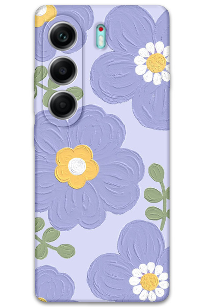 Gramaphone Tecno Camon 40 4G Uyumlu Çiçek Desenli Telefon Kılıfı + Ekran Koru...