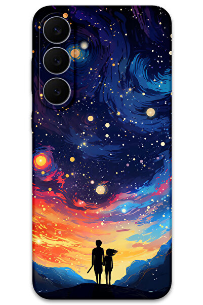 Gramaphone Galaxy S25 FE Uyumlu Uzay Desenli Telefon Kılıfı + Ekran Koruyucu ...