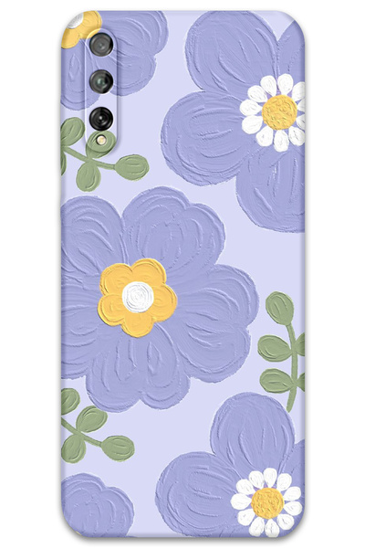 Gramaphone Huawei P Smart S Uyumlu Çiçek Desenli Telefon Kılıfı + Ekran Koruy...